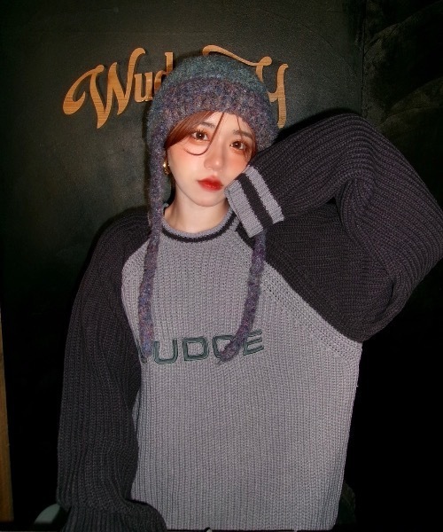 WudgeBoy（ワッジボーイ）の「raglan knit（ニット/セーター・メンズ・ネイビー/オレンジ/グレー・MEDIUM/LARGE）」の12枚目の写真