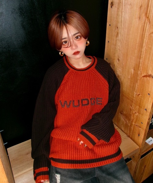 WudgeBoy（ワッジボーイ）の「raglan knit（ニット/セーター・メンズ・ネイビー/オレンジ/グレー・MEDIUM/LARGE）」の20枚目の写真