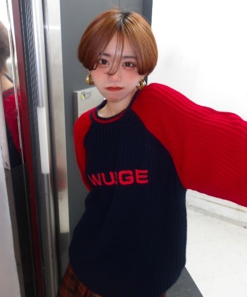 WudgeBoy（ワッジボーイ）の「raglan knit（ニット/セーター・メンズ・ネイビー/オレンジ/グレー・MEDIUM/LARGE）」の5枚目の写真