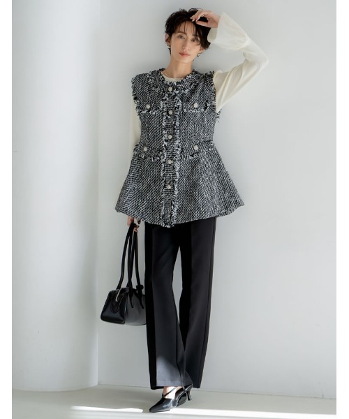 Re:EDIT（リエディ）の「[オケージョン セレモニー][大きいサイズ有]サイドラインストラップデザインミュール（パンプス・レディース・イエロー/ブラック/グレイッシュベージュ・SMALL/MEDIUM/LARGE/X-LARGE）」の21枚目の写真