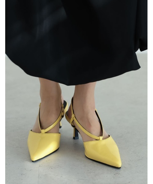 Re:EDIT（リエディ）の「[オケージョン セレモニー][大きいサイズ有]サイドラインストラップデザインミュール（パンプス・レディース・イエロー/ブラック/グレイッシュベージュ・SMALL/MEDIUM/LARGE/X-LARGE）」の9枚目の写真