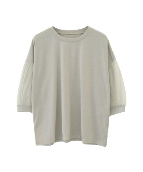 aquagarage（アクアガレージ）の「袖チュールカットソー（Tシャツ/カットソー・レディース・ブラック/グレー・M）」の11枚目の写真