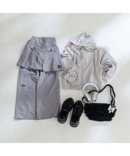 algy（アルジー）の「フロントフラッププリーツスカート（スカート・キッズ・インディゴブルー/グレー・XX-SMALL/X-SMALL/MEDIUM/SMALL）」の6枚目の写真