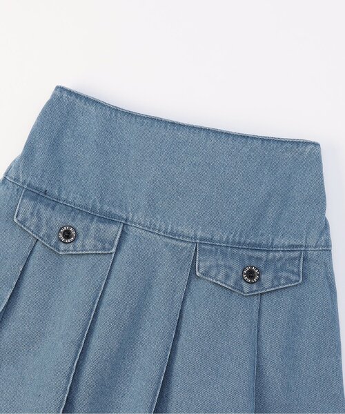 algy（アルジー）の「フロントフラッププリーツスカート（スカート・キッズ・インディゴブルー/グレー・XX-SMALL/X-SMALL/MEDIUM/SMALL）」の10枚目の写真