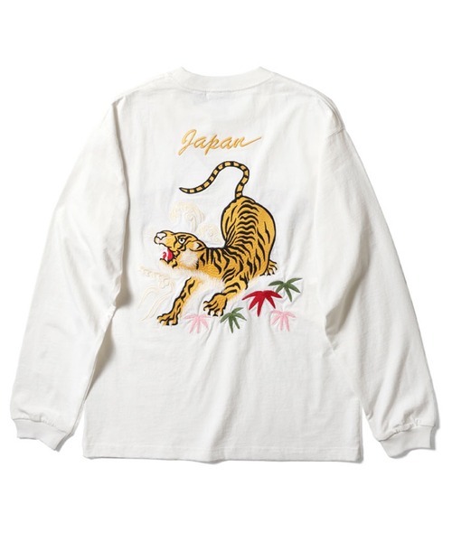 HOUSTON(ヒューストン)の「HOUSTON USコットンロングTシャツ(TIGER)(Tシャツ/カットソー・メンズ・ブラック/ホワイト・MEDIUM/X-LARGE/XX-LARGE/LARGE)」の3枚目の写真