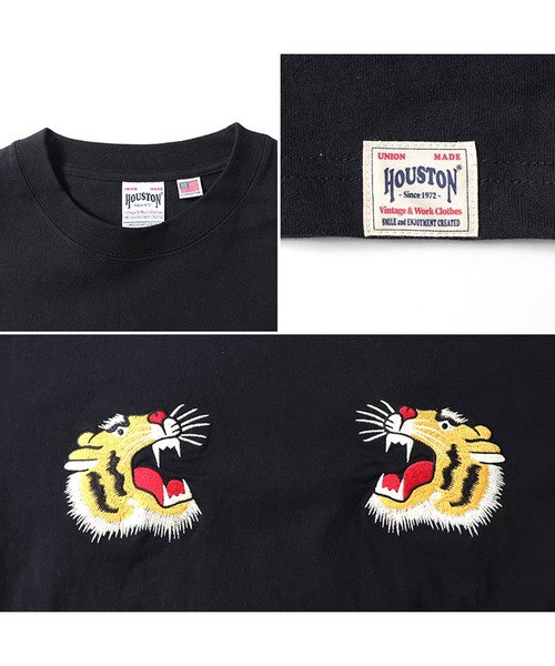 HOUSTON(ヒューストン)の「HOUSTON USコットンロングTシャツ(TIGER)(Tシャツ/カットソー・メンズ・ブラック/ホワイト・MEDIUM/X-LARGE/XX-LARGE/LARGE)」の5枚目の写真