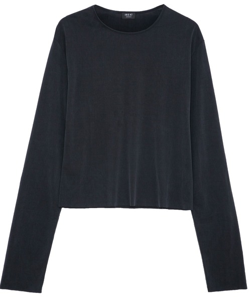 IRIS47（イリスフォーセブン）の「【IRIS 47】velvety long tops/ベルベティ ロング トップス（Tシャツ/カットソー・レディース・ブラック/ナチュラル・FREE）」の6枚目の写真