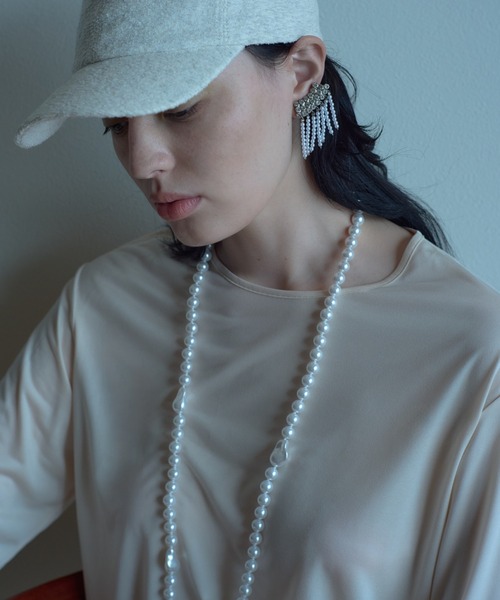 IRIS47（イリスフォーセブン）の「【IRIS 47】velvety long tops/ベルベティ ロング トップス（Tシャツ/カットソー・レディース・ブラック/ナチュラル・FREE）」の10枚目の写真