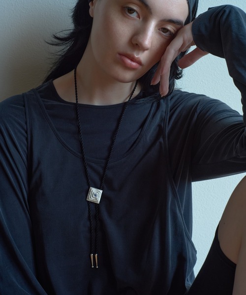 IRIS47（イリスフォーセブン）の「【IRIS 47】velvety long tops/ベルベティ ロング トップス（Tシャツ/カットソー・レディース・ブラック/ナチュラル・FREE）」の13枚目の写真