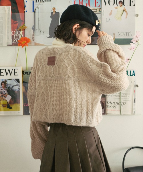 loin. ニット loin nuit（ロワンニュイ）の「mix cable sheer knit/ミックスケーブル