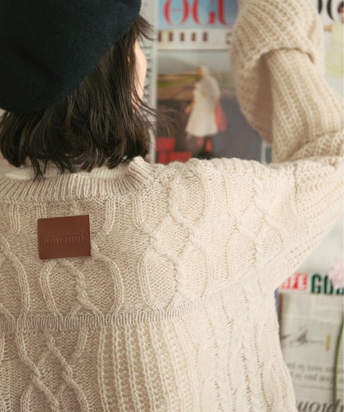 loin nuit（ロワンニュイ）の「mix cable sheer knit/ミックスケーブル