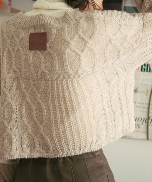 loin nuit（ロワンニュイ）の「mix cable sheer knit/ミックスケーブル