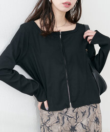 【WEB限定】ファスナーあきカットカーディガン