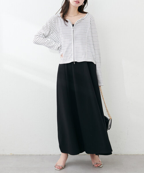 natural couture（ナチュラルクチュール）の「【WEB限定】ファスナーあきカットカーディガン（カーディガン/ボレロ・レディース・グレー/オフホワイト/その他1/ブラック・FREE）」の18枚目の写真