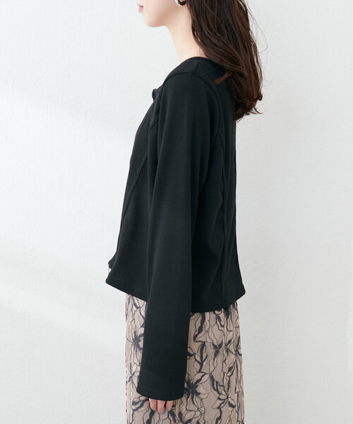 natural couture（ナチュラルクチュール）の「【WEB限定】ファスナーあきカットカーディガン（カーディガン/ボレロ・レディース・グレー/オフホワイト/その他1/ブラック・FREE）」の22枚目の写真