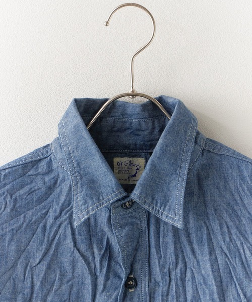 orSlow（オアスロウ）の「orSlow/オアスロウ RELAX FIT CHAMBRAY WORK SHIRT ワークシャツ（シャツ/ブラウス・メンズ・ブルー・3/4/2）」の4枚目の写真