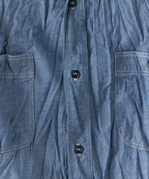orSlow（オアスロウ）の「orSlow/オアスロウ RELAX FIT CHAMBRAY WORK SHIRT ワークシャツ（シャツ/ブラウス・メンズ・ブルー・3/4/2）」の5枚目の写真