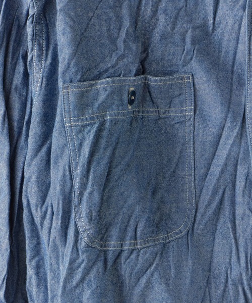 orSlow（オアスロウ）の「orSlow/オアスロウ RELAX FIT CHAMBRAY WORK SHIRT ワークシャツ（シャツ/ブラウス・メンズ・ブルー・3/4/2）」の6枚目の写真