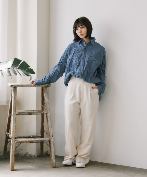 orSlow（オアスロウ）の「orSlow/オアスロウ RELAX FIT CHAMBRAY WORK SHIRT ワークシャツ（シャツ/ブラウス・メンズ・ブルー・3/4/2）」の14枚目の写真