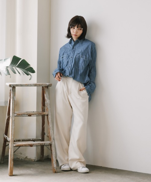 orSlow（オアスロウ）の「orSlow/オアスロウ RELAX FIT CHAMBRAY WORK SHIRT ワークシャツ（シャツ/ブラウス・メンズ・ブルー・3/4/2）」の13枚目の写真