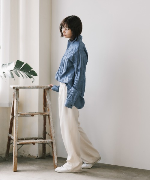 orSlow（オアスロウ）の「orSlow/オアスロウ RELAX FIT CHAMBRAY WORK SHIRT ワークシャツ（シャツ/ブラウス・メンズ・ブルー・3/4/2）」の17枚目の写真