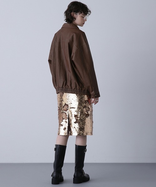 ROSE BUD（ローズバッド）の「レザーライクブルゾン（ブルゾン・レディース・ブラック/ブラウン・ONE SIZE）」の15枚目の写真