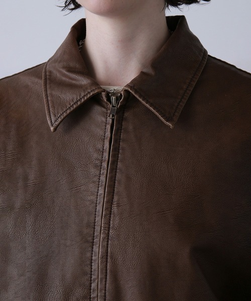 ROSE BUD（ローズバッド）の「レザーライクブルゾン（ブルゾン・レディース・ブラック/ブラウン・ONE SIZE）」の20枚目の写真