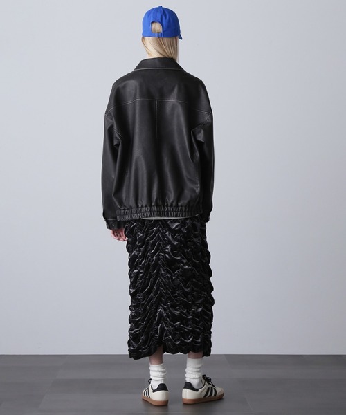 ROSE BUD（ローズバッド）の「レザーライクブルゾン（ブルゾン・レディース・ブラック/ブラウン・ONE SIZE）」の8枚目の写真