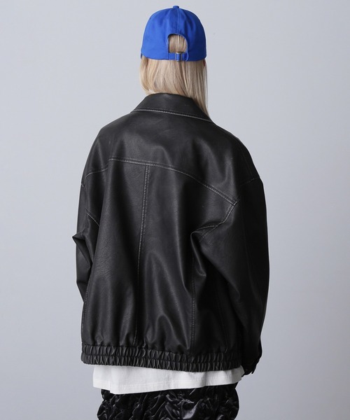【新品】ROSE BUD レザーライクブルゾン ブラック セール】レザーライクブルゾン（ブルゾン）｜ROSE BUD（ローズバッド