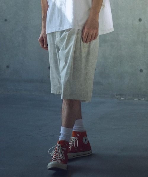 ADAM PATEK（アダムパテック）の「ADAMPATEK/uneven dyeing short pants/ムラ染めプリントワイドショートパンツ（その他パンツ・メンズ・ホワイト/ブラック/グレー・2/1）」の20枚目の写真