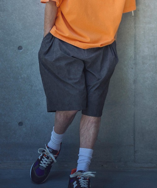 ADAM PATEK（アダムパテック）の「ADAMPATEK/uneven dyeing short pants/ムラ染めプリントワイドショートパンツ（その他パンツ・メンズ・ホワイト/ブラック/グレー・2/1）」の17枚目の写真