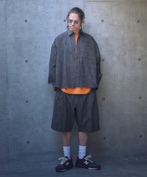 ADAM PATEK（アダムパテック）の「ADAMPATEK/uneven dyeing short pants/ムラ染めプリントワイドショートパンツ（その他パンツ・メンズ・ホワイト/ブラック/グレー・2/1）」の14枚目の写真