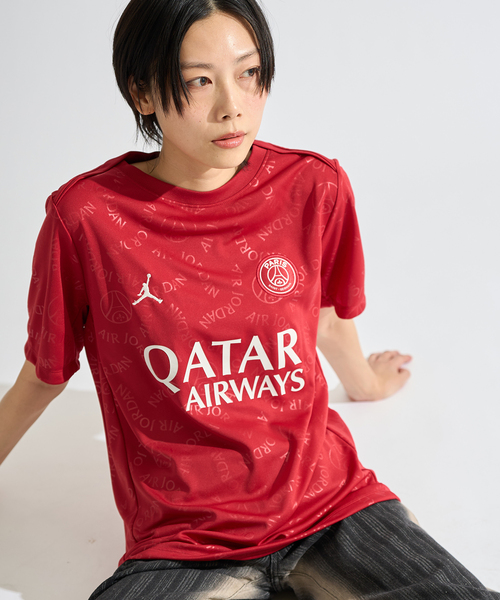 即日配送 Nike サイン入り レッドチェック柄 サッカーシャツ NIKE / ナイキ】 PSG MNK DF ACDPR SS TOP K4THPM HJ2987- 659
