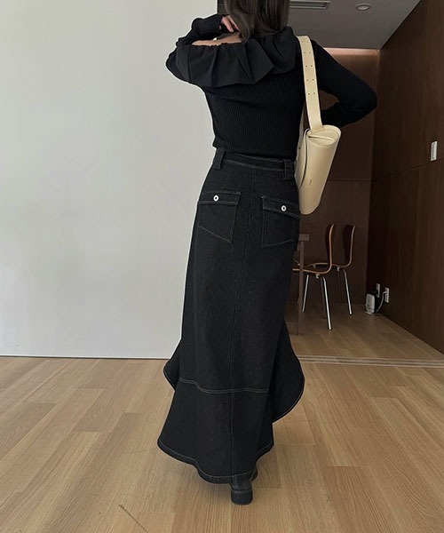 【willfully】ruffle hem slit denim SK WILLFULLY official web store（ウィルフリーコウシキツウハン