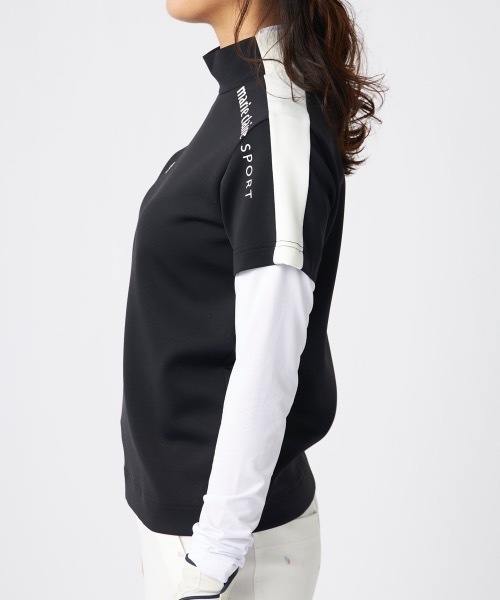marie claire(マリ・クレール)の「【marie claire/マリ.クレール】レディース半袖モックネックアンダーセット ゴルフ(シャツ/ブラウス・レディース・ブルー/ホワイト/ブラック・LARGE/X-LARGE/XX-LARGE/MEDIUM)」の5枚目の写真