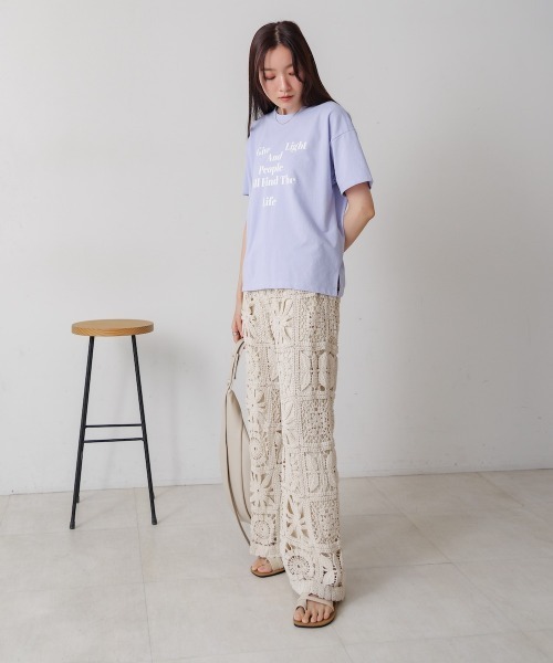 Bab（バブ）の「【S・Mサイズ展開】クロシェニットパンツ（その他パンツ・レディース・アイボリー/ブラック・S/M）」の7枚目の写真