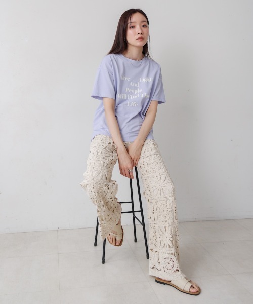 Bab（バブ）の「【S・Mサイズ展開】クロシェニットパンツ（その他パンツ・レディース・アイボリー/ブラック・S/M）」の9枚目の写真