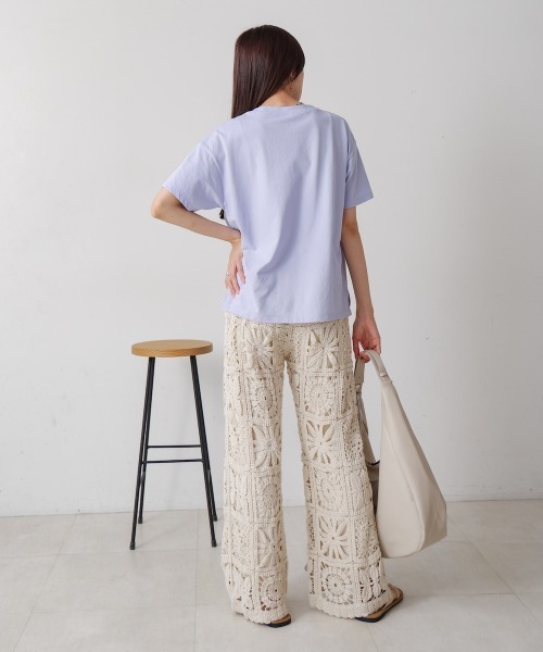 Bab（バブ）の「【S・Mサイズ展開】クロシェニットパンツ（その他パンツ・レディース・アイボリー/ブラック・S/M）」の13枚目の写真