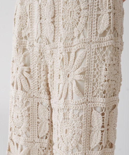 Bab（バブ）の「【S・Mサイズ展開】クロシェニットパンツ（その他パンツ・レディース・アイボリー/ブラック・S/M）」の17枚目の写真