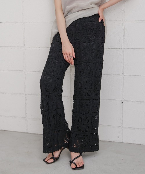 Bab（バブ）の「【S・Mサイズ展開】クロシェニットパンツ（その他パンツ・レディース・アイボリー/ブラック・S/M）」の21枚目の写真