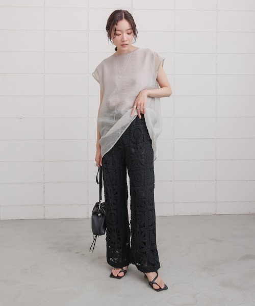 Bab（バブ）の「【S・Mサイズ展開】クロシェニットパンツ（その他パンツ・レディース・アイボリー/ブラック・S/M）」の22枚目の写真