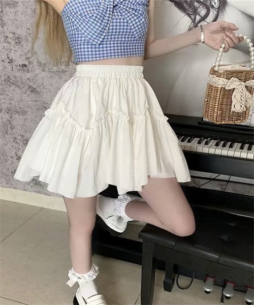 FREE STYLISTS(フリー スタイリスト)の「ティアードミニスカート(スカート・レディース・ブラック/ホワイト・FREE)」の7枚目の写真