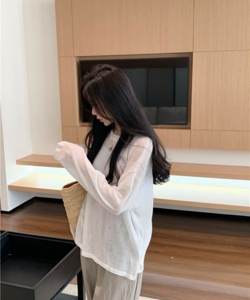 Ritzy(リッツィー)の「オーバーサイズ シアートップス(Tシャツ/カットソー・レディース・グレー/ホワイト/グリーン/ブラウン・M/L)」の17枚目の写真