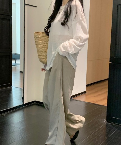 Ritzy(リッツィー)の「オーバーサイズ シアートップス(Tシャツ/カットソー・レディース・グレー/ホワイト/グリーン/ブラウン・M/L)」の21枚目の写真
