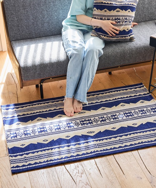 PENDLETON(ペンドルトン)の「PENDLETON/ペンドルトン キッチンラージサイズマット MC003(ラグ/マット・レディース・ベージュ/ネイビー・FREE)」の1枚目の写真