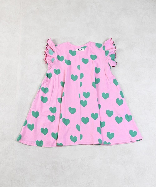 MARKEY'S(マーキーズ)の「総柄フリルショルダーワンピース(ワンピース・キッズ・ブルー/グレー/ライトブルー/ブラック/ピンク/チャコール・80/90/100/110/120/130/140/150)」の8枚目の写真