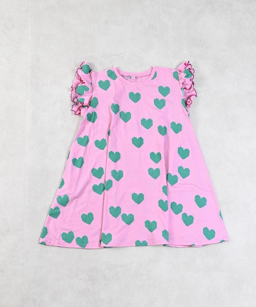 MARKEY'S(マーキーズ)の「総柄フリルショルダーワンピース(ワンピース・キッズ・ブルー/グレー/ライトブルー/ブラック/ピンク/チャコール・80/90/100/110/120/130/140/150)」の7枚目の写真