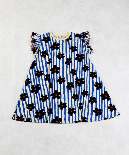 MARKEY'S(マーキーズ)の「総柄フリルショルダーワンピース(ワンピース・キッズ・ブルー/グレー/ライトブルー/ブラック/ピンク/チャコール・80/90/100/110/120/130/140/150)」の13枚目の写真