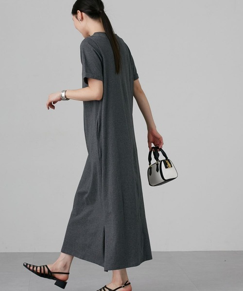 slattgir（スラットジール）の「高身長　汗染みしにくい綿１００％カットソーマキシ丈ワンピース　（トールサイズ）（ワンピース・レディース・ブラック/ダークグリーン/グレイッシュブルー/ネイビー/チャコール・M/L/LL/3L/4L/5L）」の11枚目の写真