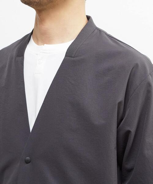 MEN'S MELROSE（メンズメルローズ）の「ミニリップクールドッツ ノーカラーライトブルゾン（ブルゾン・メンズ・カーキ/チャコールグレー/ネイビー・3/4）」の20枚目の写真